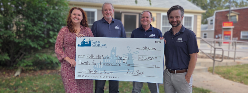 Marion County Bank Donates $25,000 to Pella Historical Museums