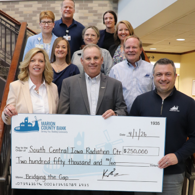 Marion County Bank Donates $250,000 to Support South Central Iowa Radiation Center